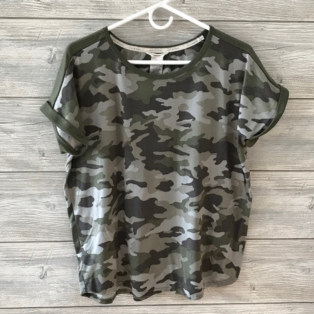 Lucky Brand Green Camo Short Sleeve Tee